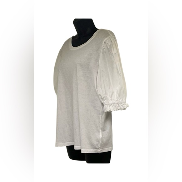 Rails White Top w/ Puff Sleeves and Eyelet Detail - Picture 2 of 7